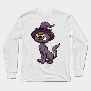 Scary Black Cat Long Sleeve T-Shirt